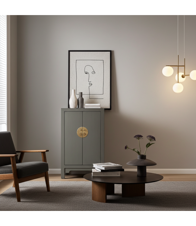 Armadio Cinese Grigio Oliva - Orientique Collezione L70xP40xA120cm