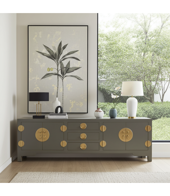 Chinese TV Cabinet Olive Grey - Orientique Collection W175xD47xH54cm