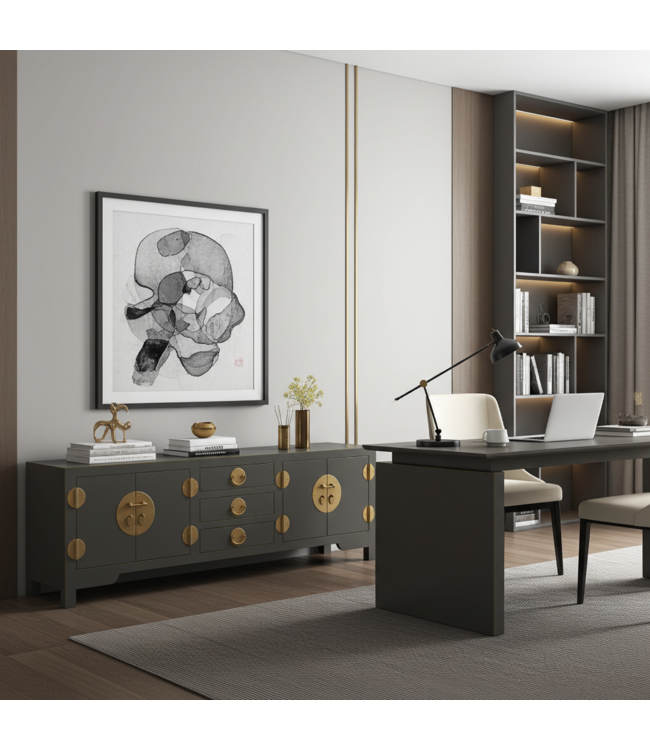 Chinese TV Cabinet Olive Grey - Orientique Collection W175xD47xH54cm