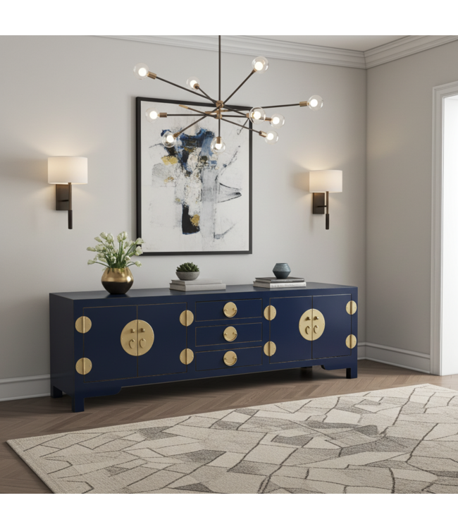 Chinese TV Cabinet Midnight Blue - Orientique Collection W175xD47xH54cm