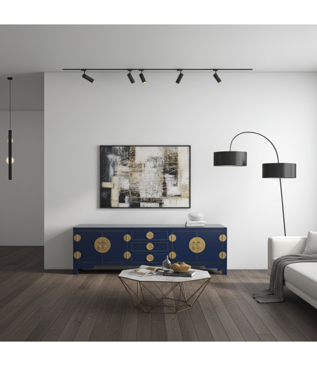 Meuble TV Chinois Bleu Nuit - Orientique Collection L175xP47xH54cm