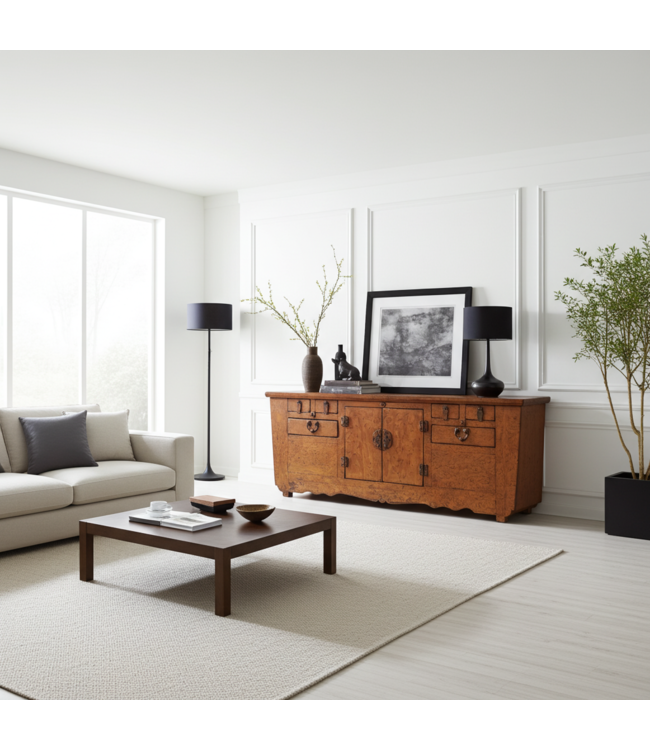 Credenza Cinese Antica Marrone L190xP53xA73cm