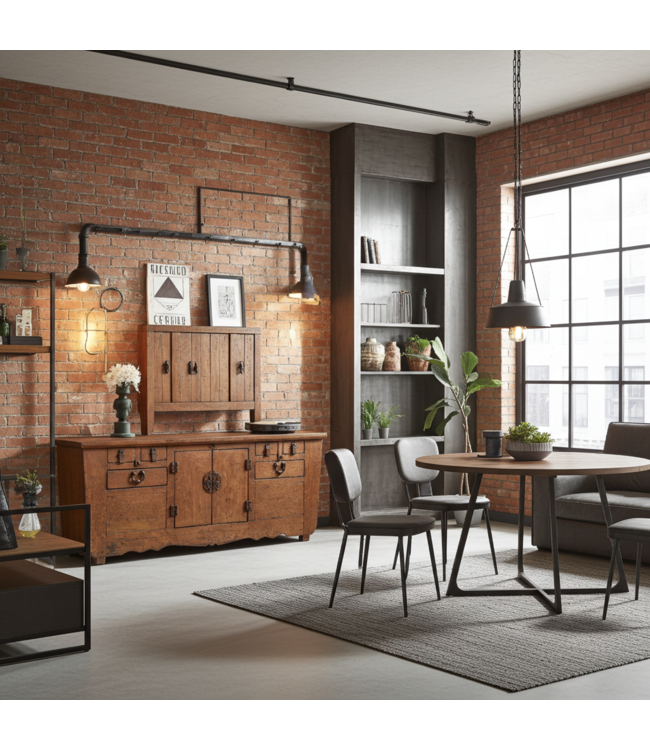 Antikes Chinesisches Sideboard Kommode Braun B190xT53xH73cm