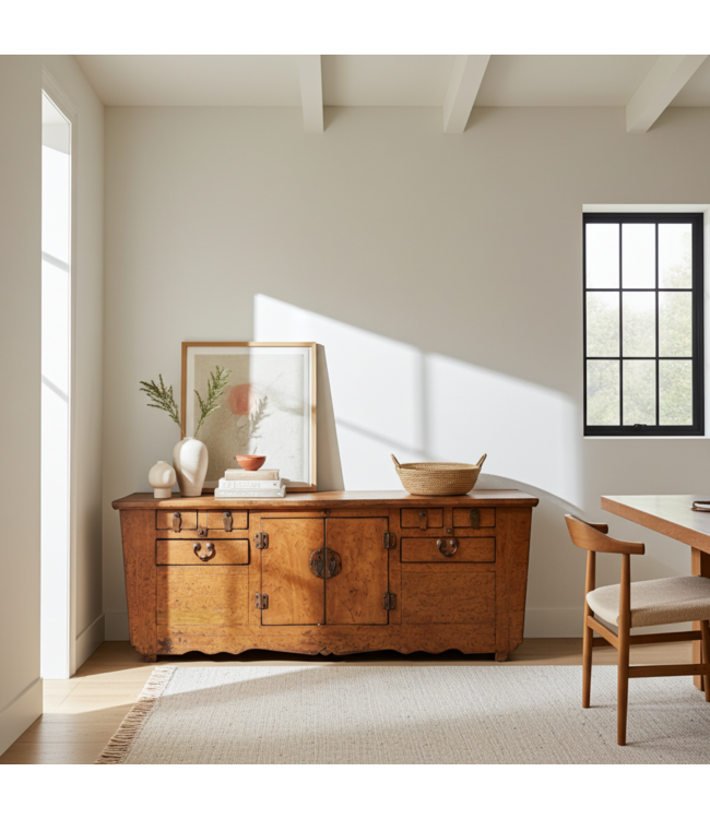 Credenza Cinese Antica Marrone L190xP53xA73cm