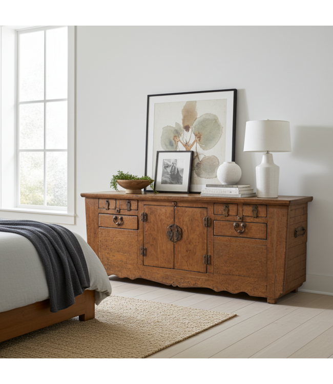 Antieke Chinese Dressoir Bruin B190xD53xH73cm