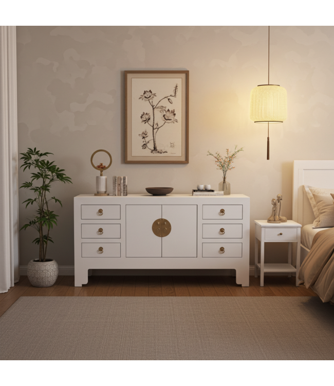 Chinese TV Cabinet Snow White - Orientique Collection W121xD37xH61cm