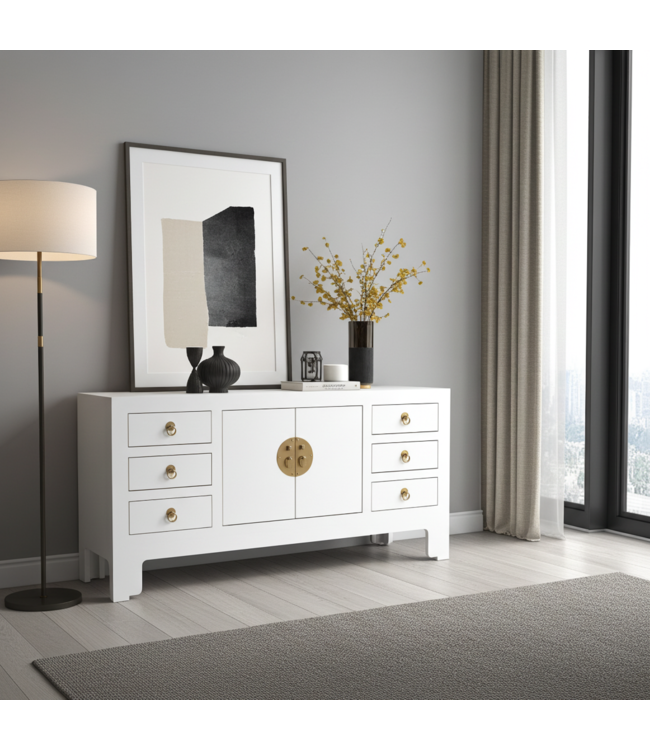 Chinese TV Cabinet Snow White - Orientique Collection W121xD37xH61cm