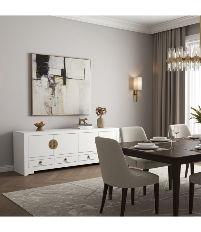 Mueble TV Chino Blanco Nieve - Orientique Colección An130xP40xAl45cm