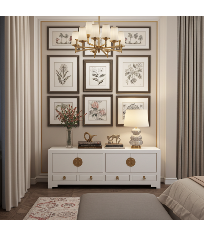 Chinese TV Kast Sneeuw Wit - Orientique Collection B130xD40xH45cm