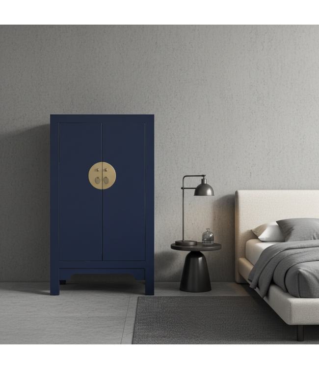 Armoire Chinoise Bleue Nuit - Orientique Collection L70xP40xH120cm