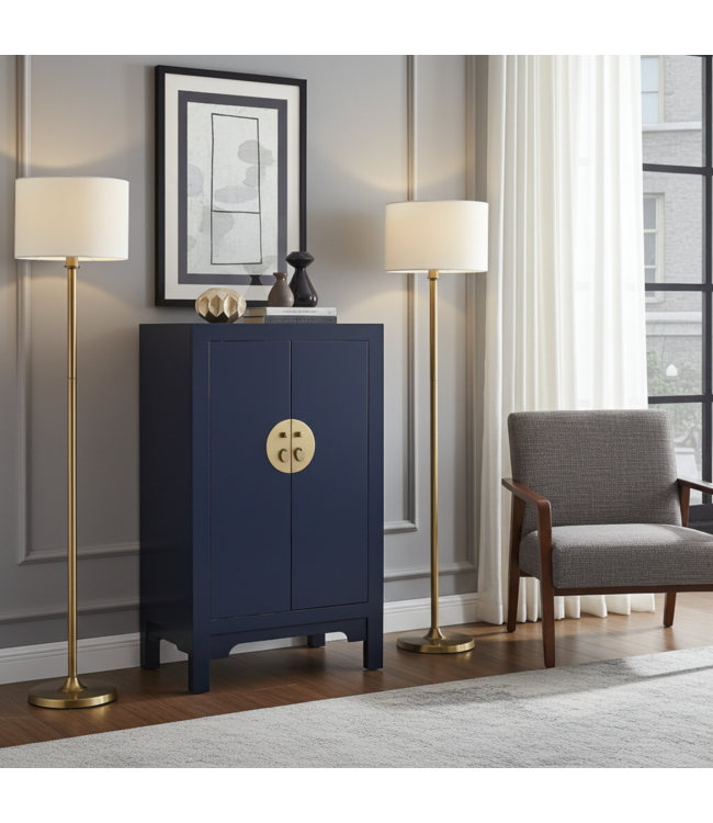 Chinese Kast Midnight Blauw - Orientique Collectie B70xD40xH120cm