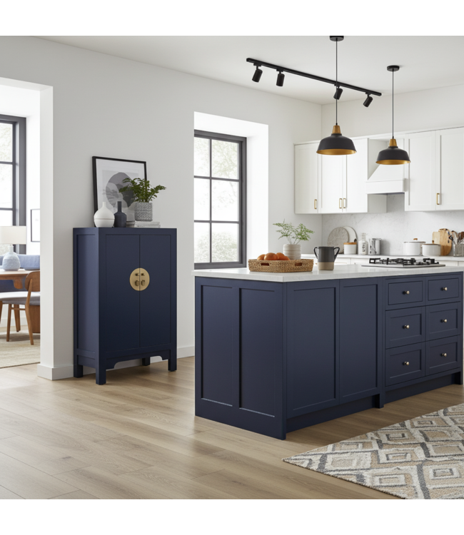 Chinese Cabinet Midnight Blue - Orientique Collection W70xD40xH120cm