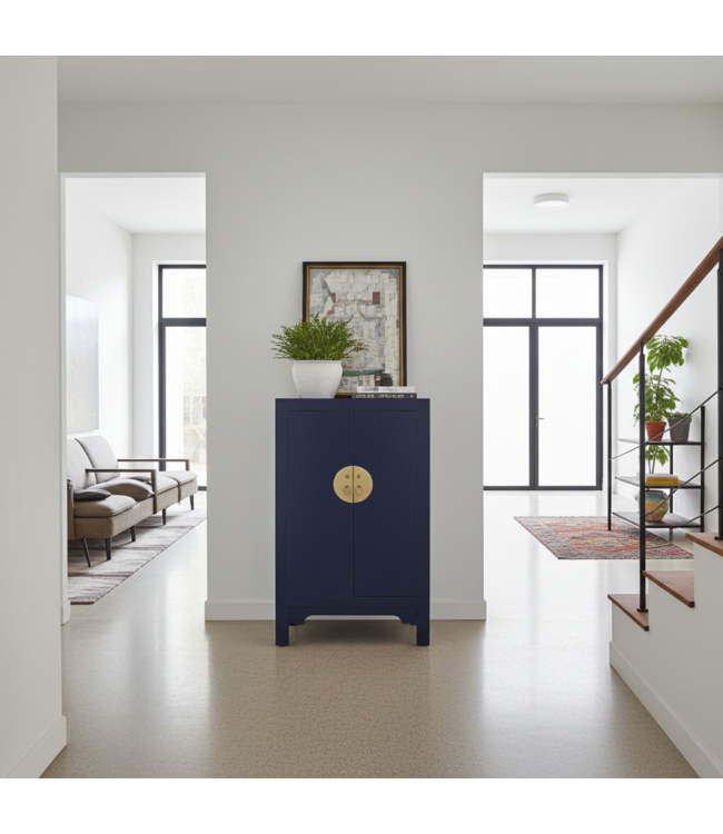 Chinese Kast Midnight Blauw - Orientique Collectie B70xD40xH120cm