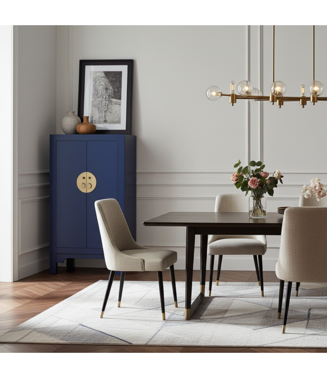 Chinese Kast Midnight Blauw - Orientique Collectie B70xD40xH120cm