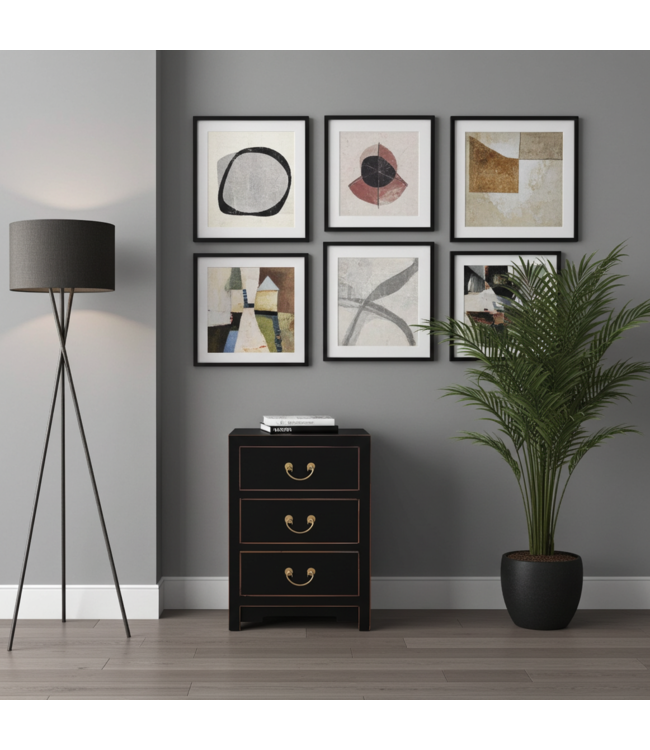 Chinees Nachtkastje Onyx Zwart - Orientique Collectie B45xD30xH60cm