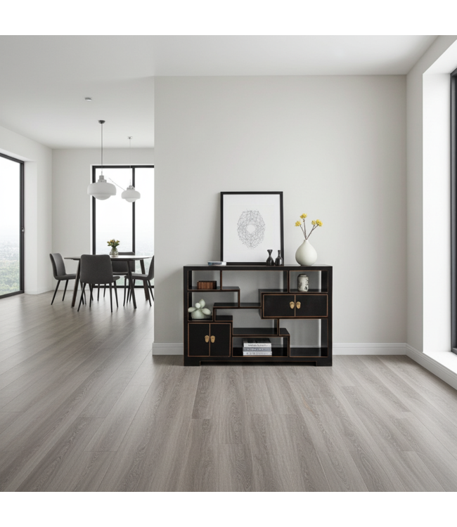 Chinese Boekenkast Open Kast Onyx Zwart - Orientique Collectie B108xD35xH80cm