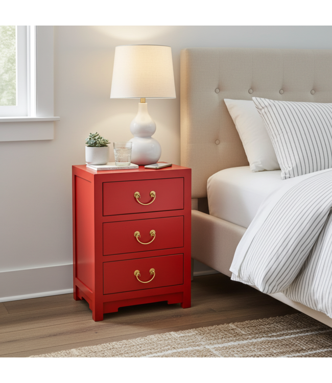 Chinese Bedside Table Lucky Red - Orientique Collection W45xD30xH60cm
