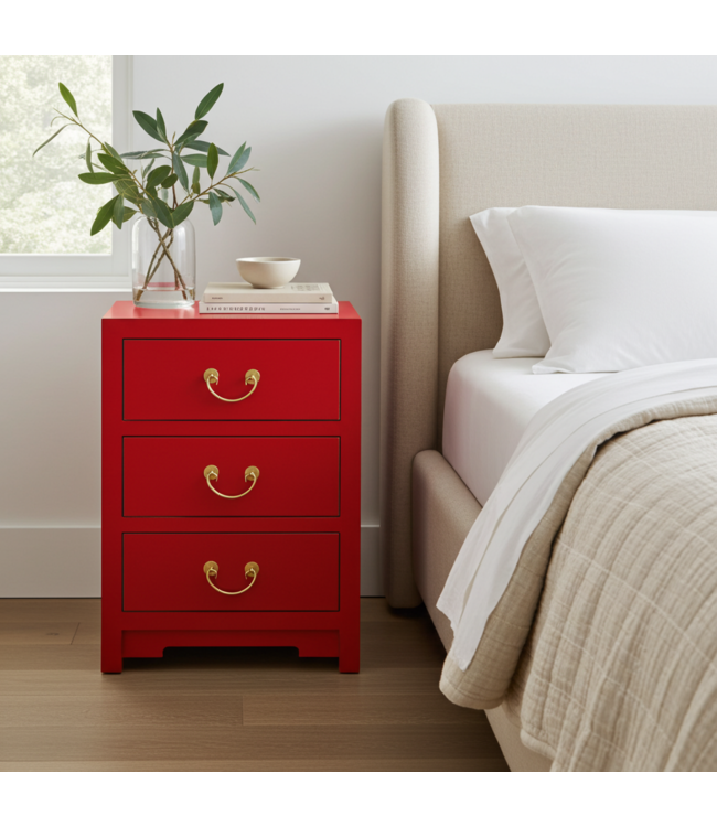 Chinese Bedside Table Lucky Red - Orientique Collection W45xD30xH60cm