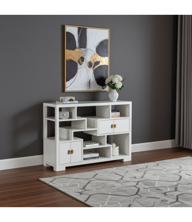 Chinese Boekenkast Open Kast Snow White - Orientique Collectie B108xD35xH80cm