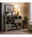 Chinese Boekenkast Open Kast Moonshine Greige - Orientique Collectie B108xD35xH80cm