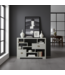 Chinese Bookcase Open Cabinet Moonshine Greige - Orientique Collection W108xD35xH80cm