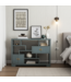 Chinese Bookcase Open Cabinet Arctic Blue Grey - Orientique Collection W108xD35xH80cm