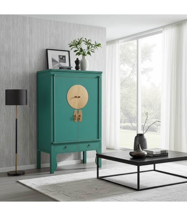 Armoire de Mariage Chinoise Lagon Bleu Orientique Collection L100xP55xH175cm