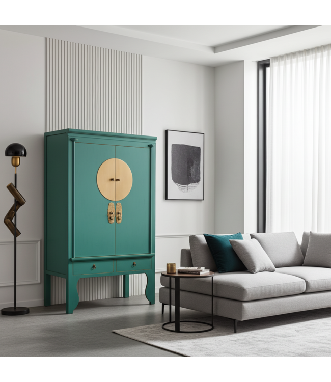 Armoire de Mariage Chinoise Lagon Bleu Orientique Collection L100xP55xH175cm