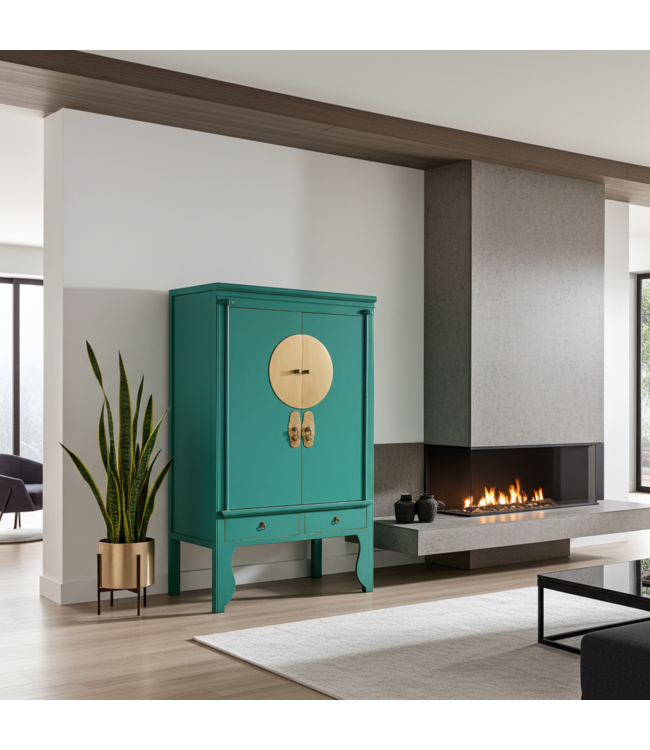 Chinese Bruidskast Blue Lagoon - Orientique Collection B100xD55xH175cm