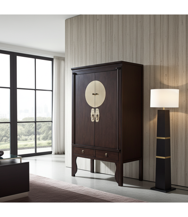 Armadio Nuziale Cinese Earthy Marrone - Orientique Collezione L100xP55xA175cm