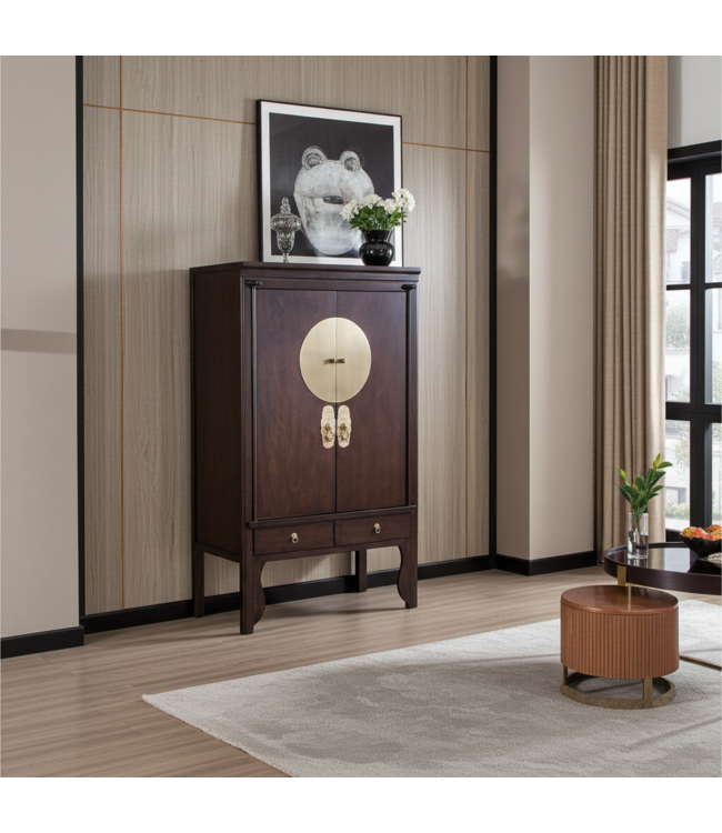 Chinesischer Hochzeitsschrank Earthy Braun - Orientique Kollektion B100xT55xH175cm