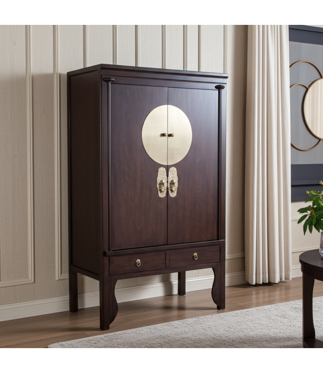 Armoire de Mariage Chinoise Earthy Marron - Orientique Collection L100xP55xH175cm