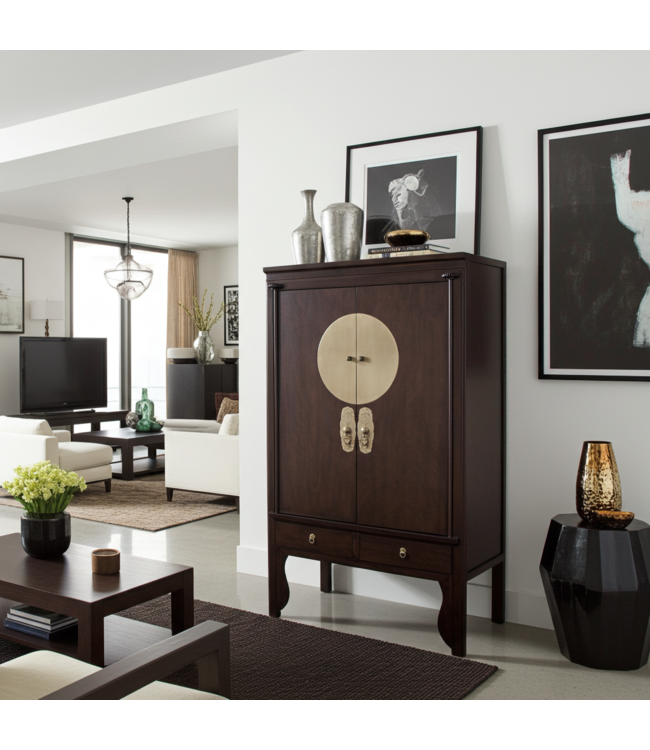 Armadio Nuziale Cinese Earthy Marrone - Orientique Collezione L100xP55xA175cm