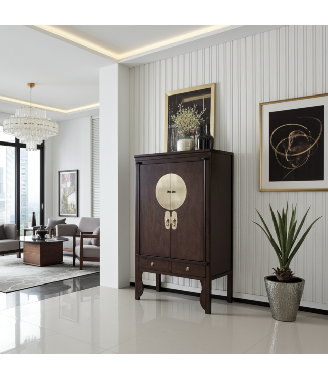 Armoire de Mariage Chinoise Earthy Marron - Orientique Collection L100xP55xH175cm