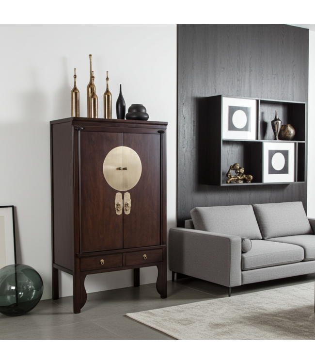 Armadio Nuziale Cinese Earthy Marrone - Orientique Collezione L100xP55xA175cm