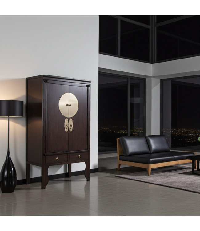 Armoire de Mariage Chinoise Earthy Marron - Orientique Collection L100xP55xH175cm