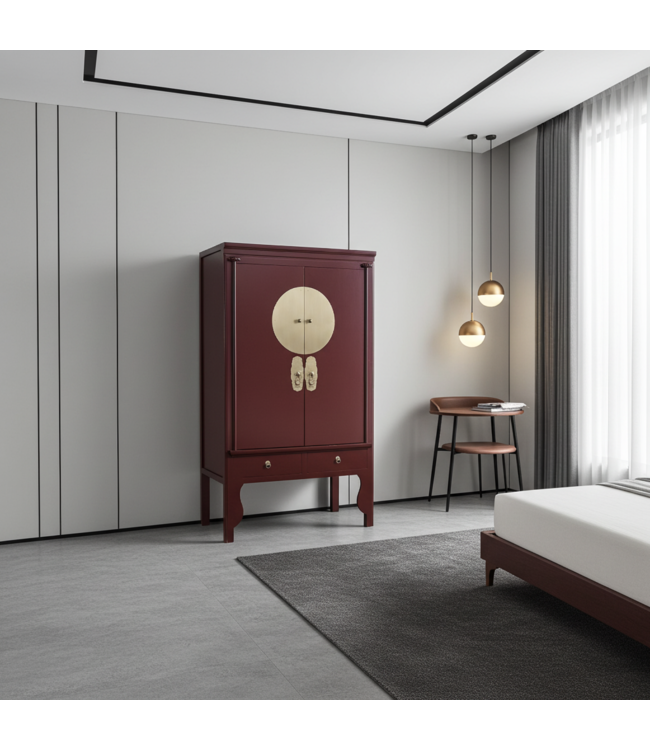Armoire de Mariage Chinoise Scarlet Rouge - Orientique Collection L100xP55xH175cm