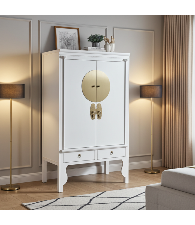 Chinese Wedding Cabinet Snow White - Orientique Collection W100xD55xH175cm
