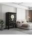 Chinesischer Hochzeitsschrank Onyx Schwarz Handbemalt - Orientique Kollektion B100xT55xH175cm