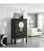 Chinese Wedding Cabinet Onyx Black Hand-Painted - Orientique Collection W100xD55xH175cm