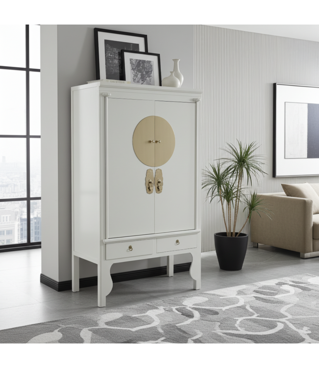 Armadio Nuziale Cinese Moonshine Grigio - Orientique Collezione L100xP55xA175cm