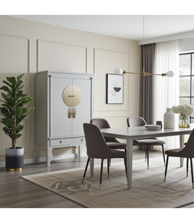 Armadio Nuziale Cinese Moonshine Grigio - Orientique Collezione L100xP55xA175cm