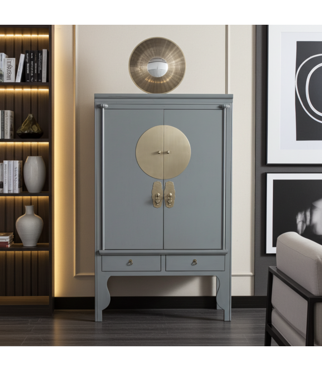 Armadio Nuziale Cinese Grigia Pastello - Orientique Collezione L100xP55xA175cm