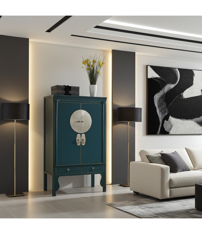Chinese Bruidskast Teal - Orientique Collectie B100xD55xH175cm