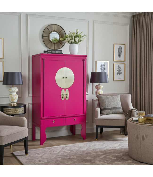 Chinesischer Hochzeitsschrank Fuchsia Royale - Orientique Kollektion B100xT55xH175cm