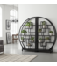 Chinese Boekenkast Rond Open Display Kast Zwart B192xH176cm