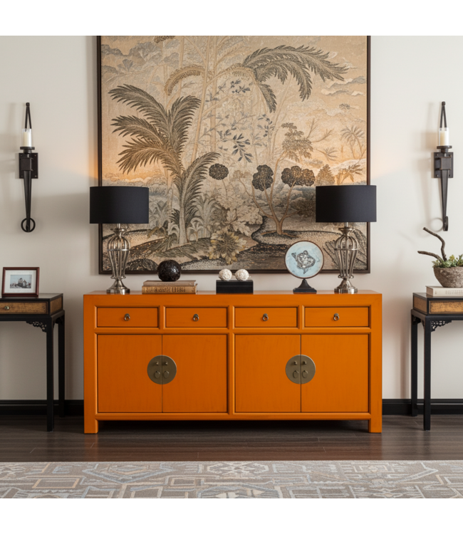 Chinese Sideboard Orange Oasis - Orientique Collection W180xD40xH85cm