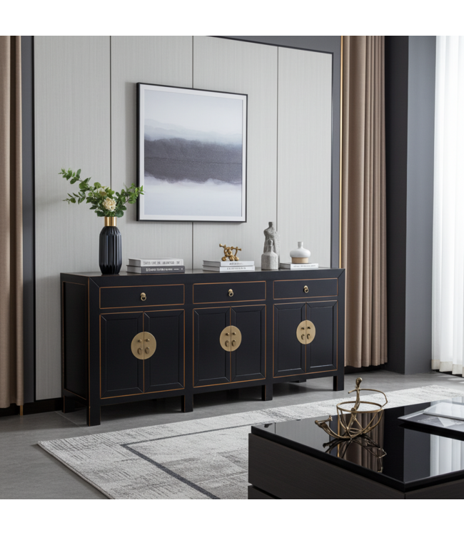 Aparador Chino Ónix Negro - Orientique Colección An190xP40xAl85cm