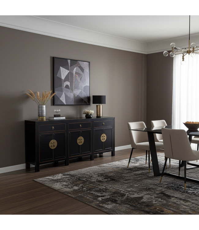 Chinese Sideboard Onyx Black - Orientique Collection W190xD40xH85cm