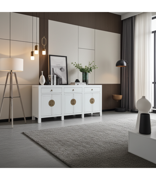 Buffet Chinois Blanc - Orientique Collection L190xP40xH85cm